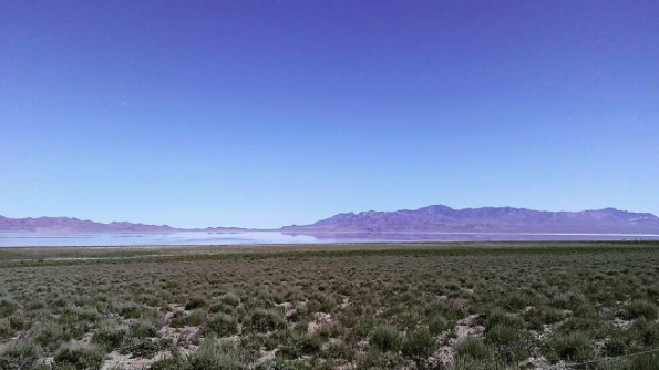 A mirage or the remains of Bonneville lake of the Pleistocene era. 
