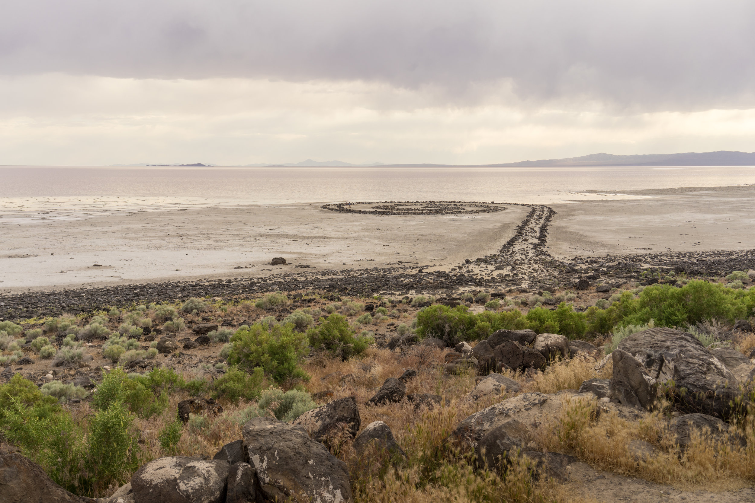 Spiral Jetty (1970) Robert Smithson. Rosen Point, Great Salt Lake, Utah. Photo: Tiago Silva Nunes