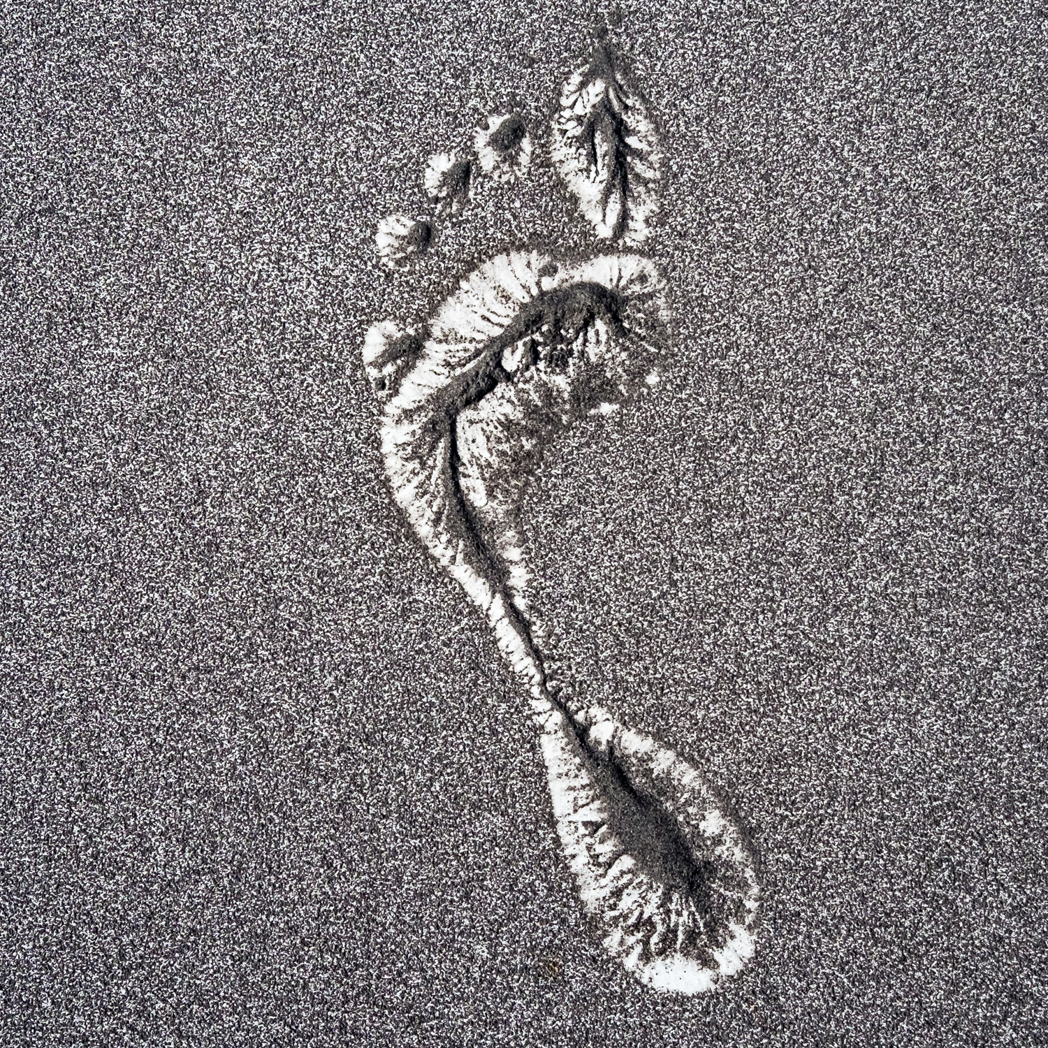 Footprint in Ash, Barren Island, Andaman Sea, India