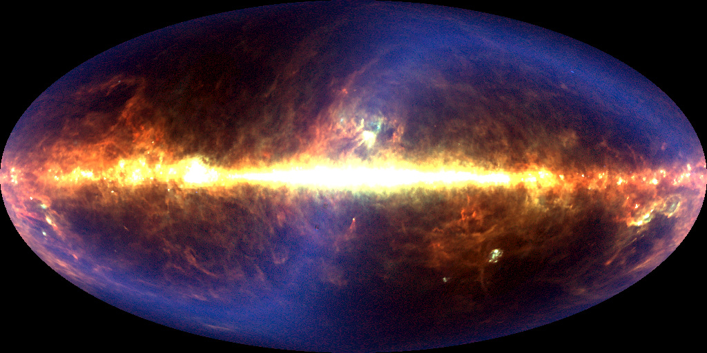 The Infrared Sky. Image Credit: DIRBE Team, COBE, NASA