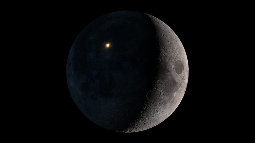 Artist’s conception of the March 17, 2013 lunar impact as seen from Earth. Image credit: NASA's Scientific Visualization Studio