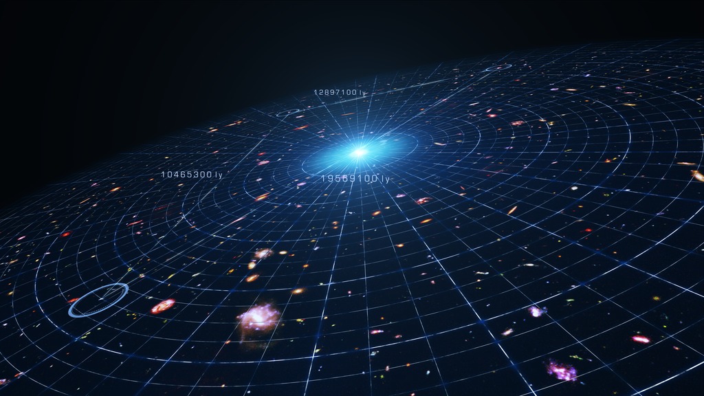 Still from an animation illustrating the accelerating expansion of the universe due to dark energy. Image credit: NASA's Goddard Space Flight Center Conceptual Image Lab