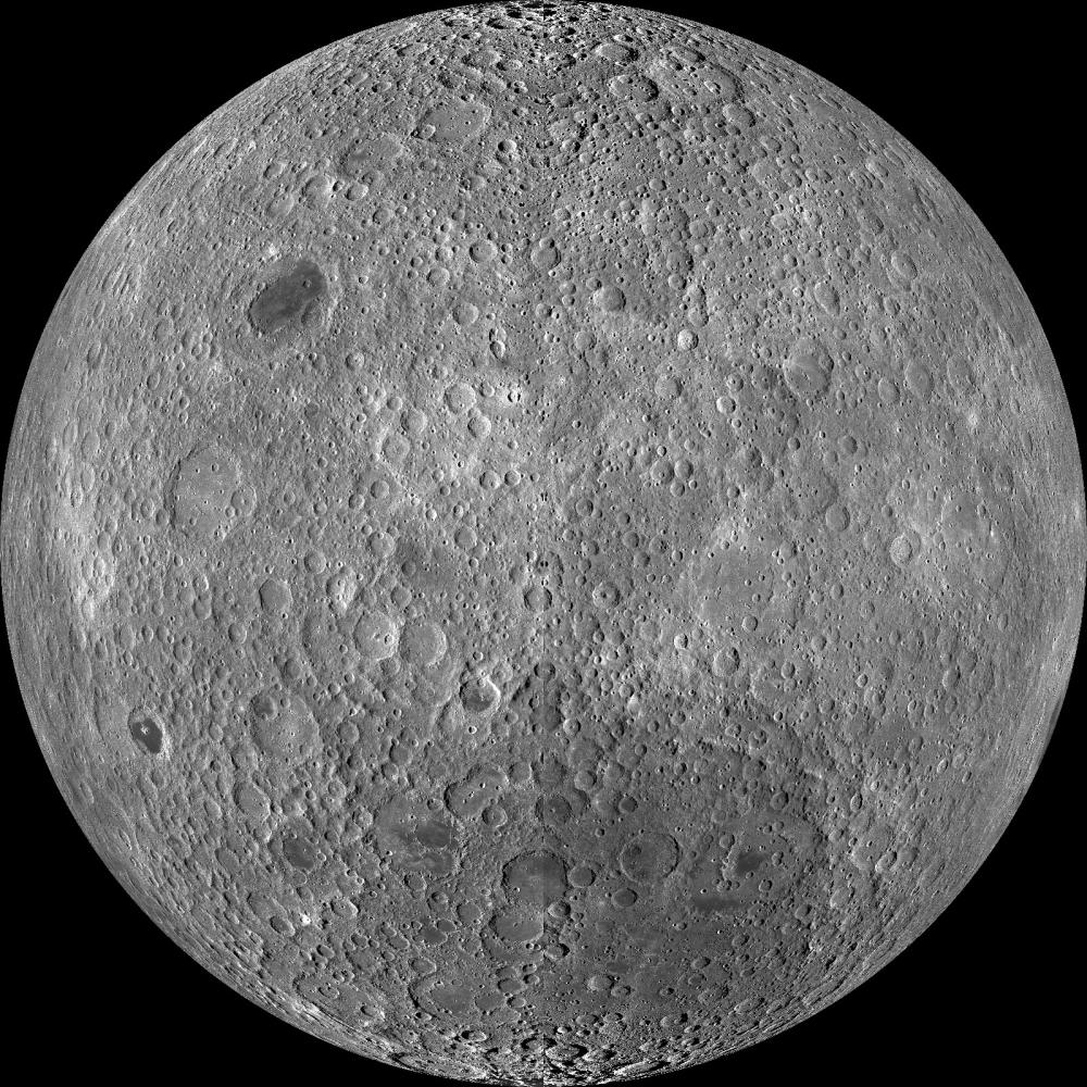 The lunar farside as seen by the Lunar Reconnaissance Orbiter Camera. The Lunar Reconnaissance Orbiter Camera was designed to acquire data for landing site certification and to conduct polar illumination studies and global mapping. Image credit: NASA/GSFC/Arizona State University