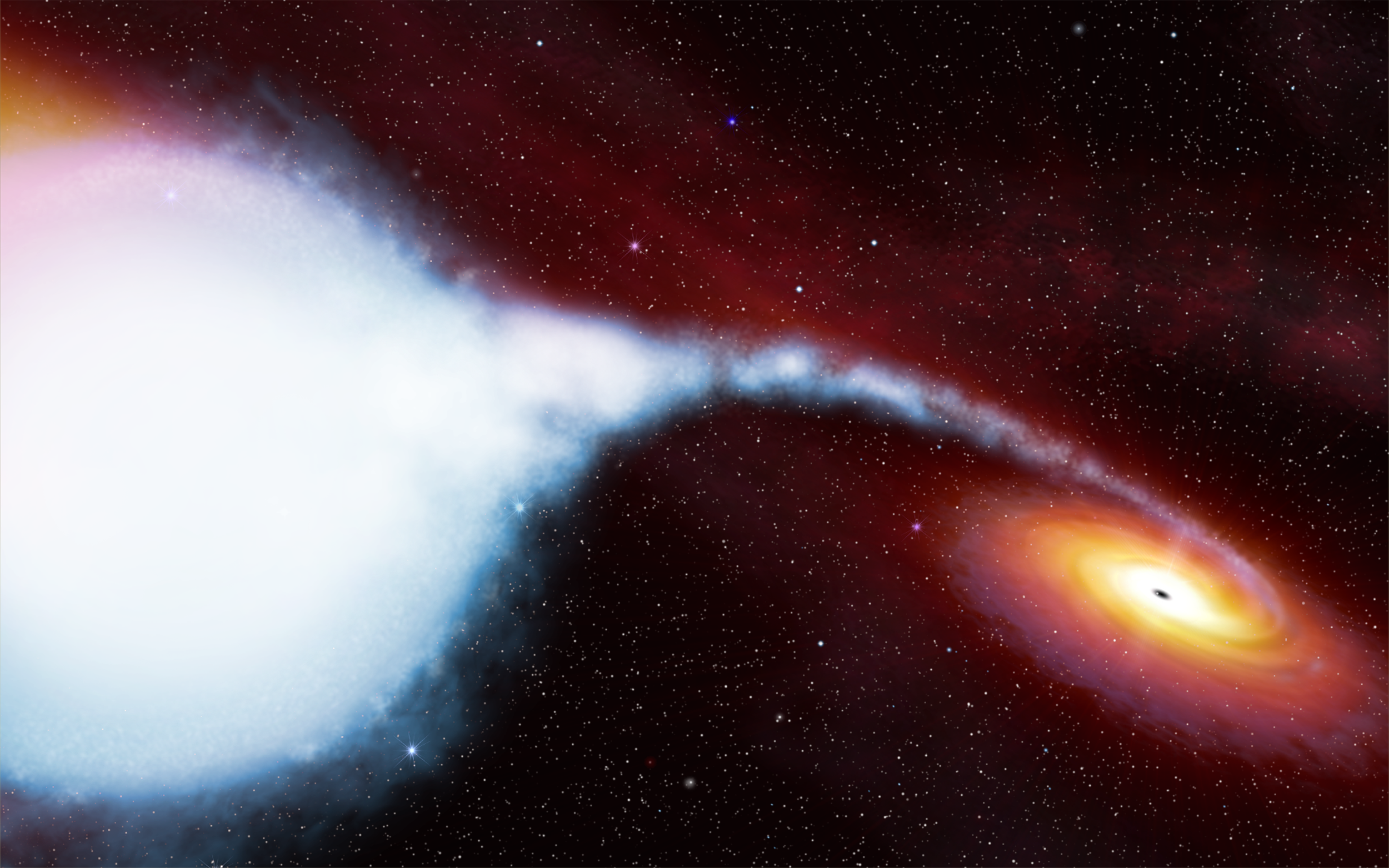 Pictured above is an artistic impression of the Cygnus X-1 binary star system. It contains one of the best candidates for a black hole. Image credit: ESA, Hubble
