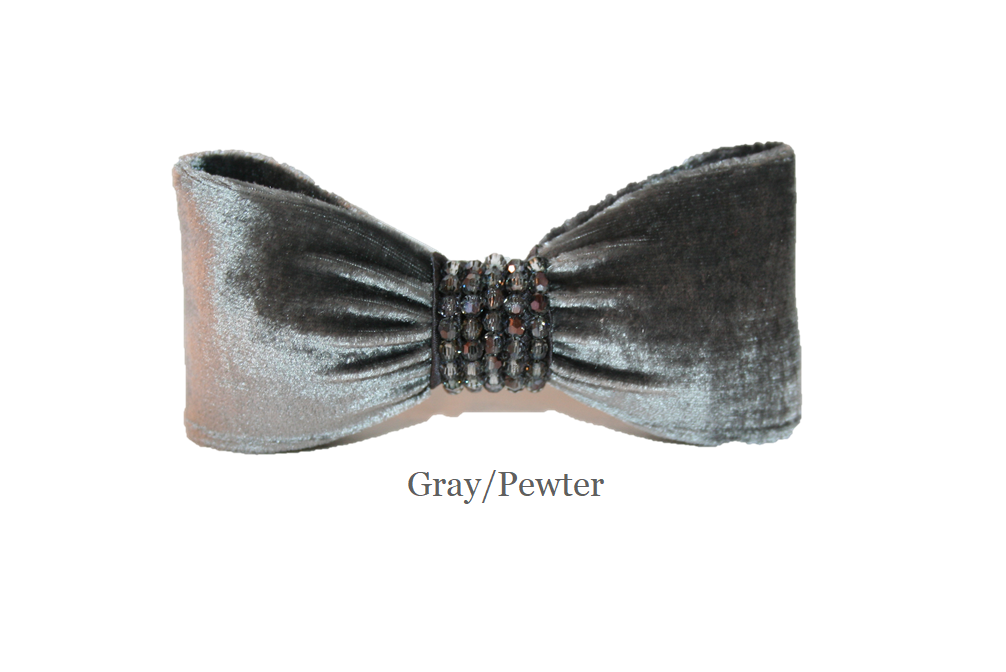 LVBC - SILK VELVET AND CRYSTAL BOW BARRETTE — RENEE RIVERA COUTURE HAIR  ACCESSORIES