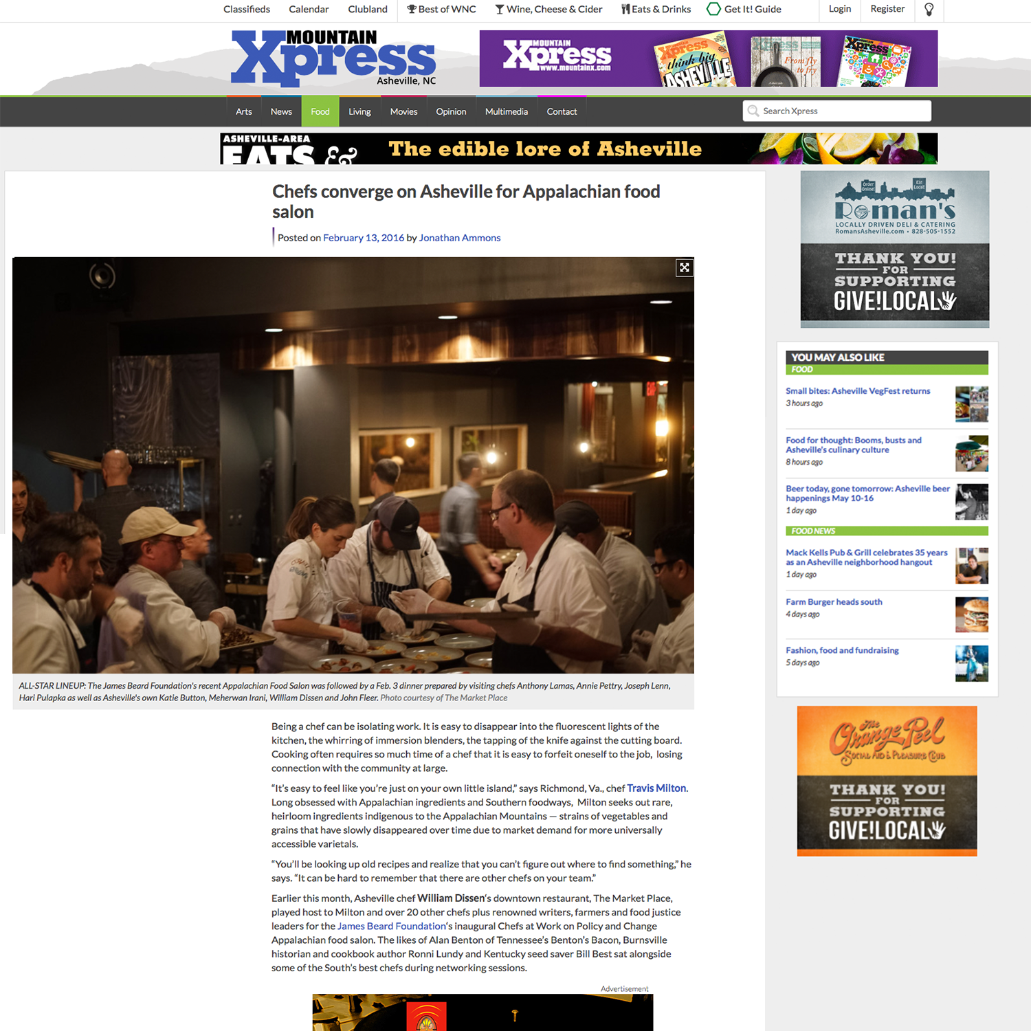 Chefs converge on Asheville for Appalachian food salon
