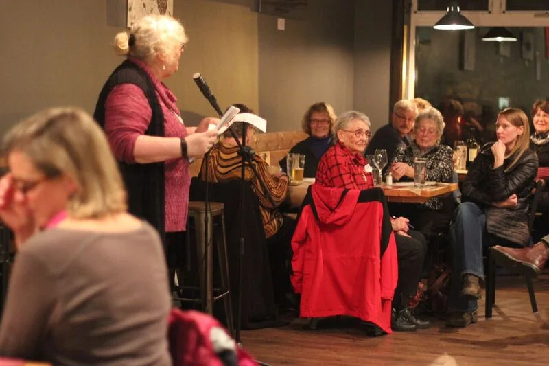 Sandra Kleven reads at The Cookery in Seward, Alaska