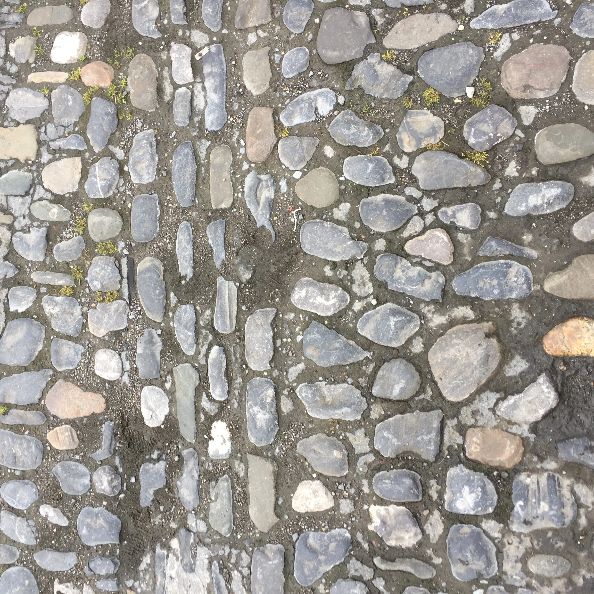 Walking on cobblestones made for tired feet.