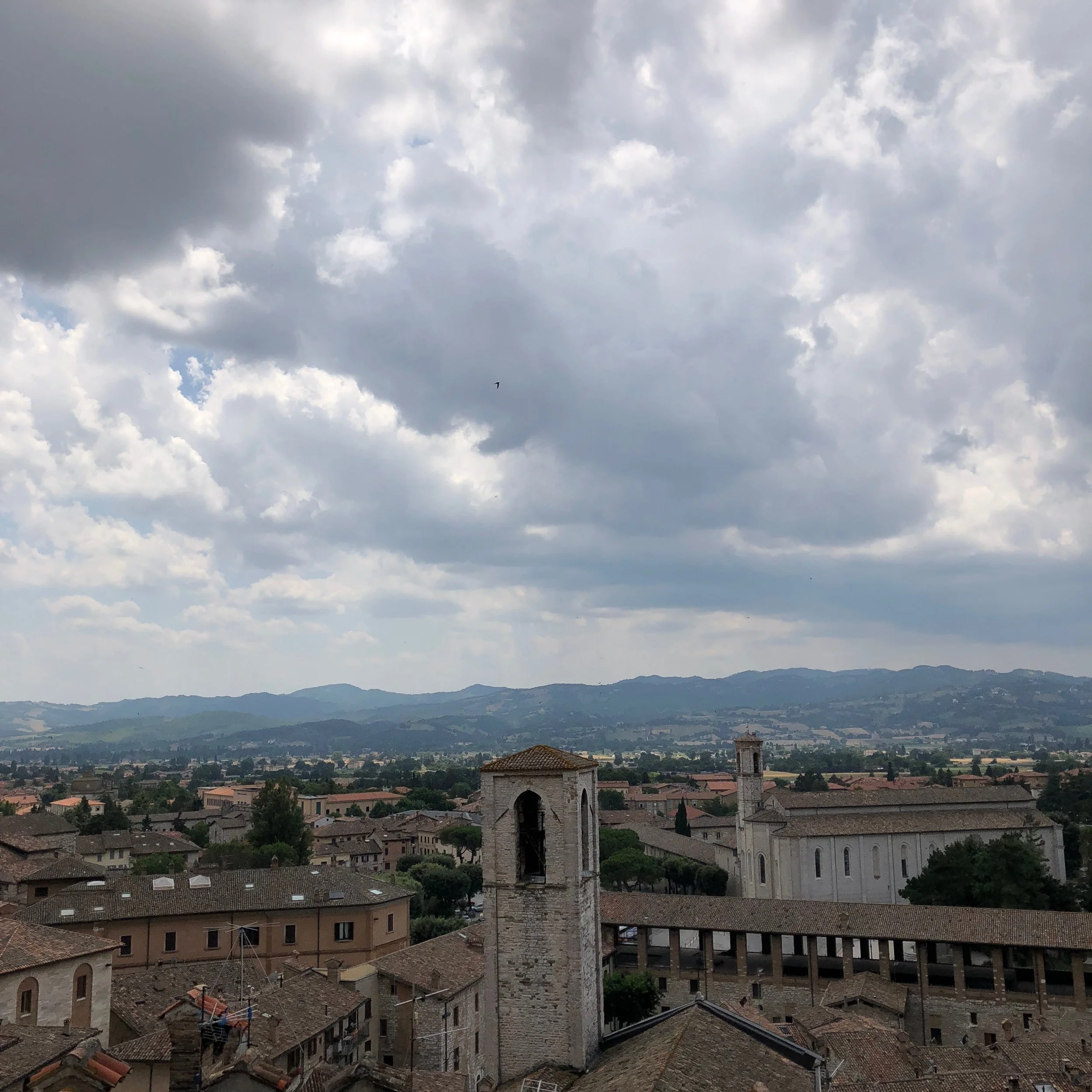The view of Gubbio from the grande piazza
