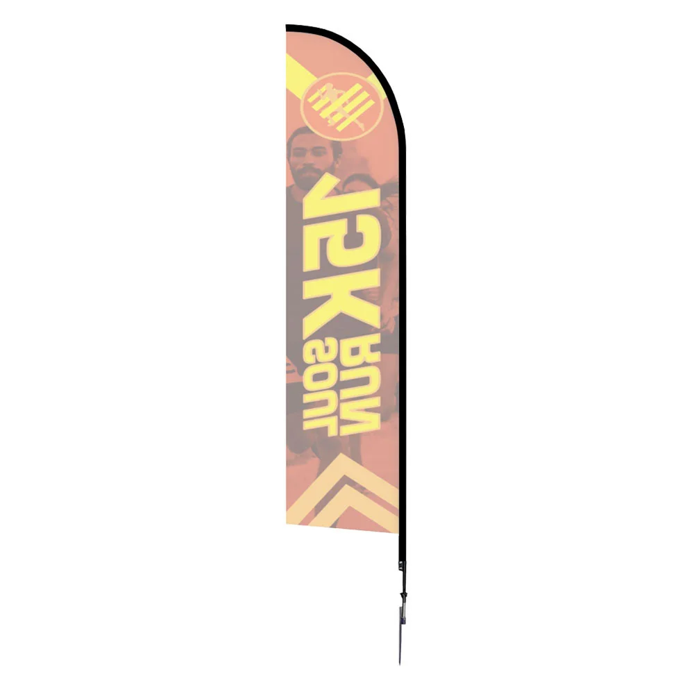 Feather Flag - Large 14' Spike Base Front Single Sided Bleed Back