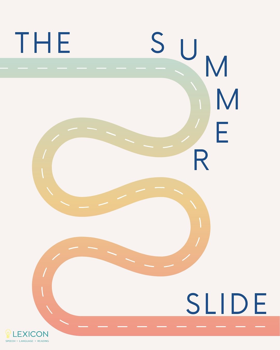 Slides are fun&hellip;..except this one 🛝Students can lose up to 20% of their academic year reading progress, and possibly more if they have a language and literacy disorder and take a break from therapy during the summer break! Keep at it! 

#sunme