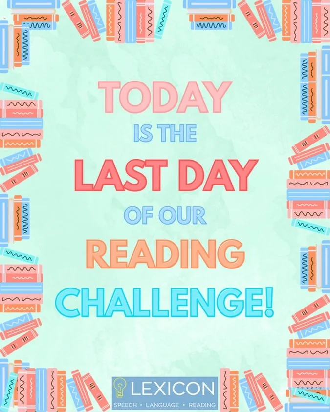 Today is the last day of our Reading Challenge!🥳 We are tallying up all of our submissions and we will have the results to you shortly!! Don&rsquo;t forget to tally up your minutes and turn in your tracking sheets!! We will be collecting them until 
