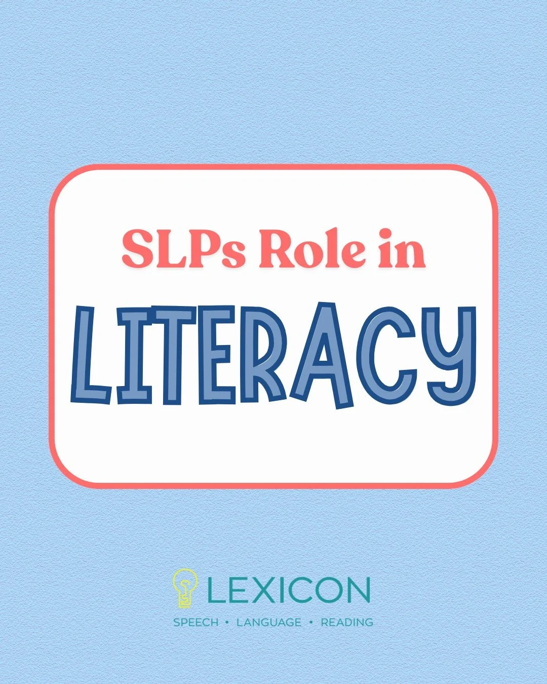 Did you know SLPs play an important role in literacy development too?😁💖

Speech, language, reading, and writing are all connected! Strong language skills help build strong readers, writers, and learners!

Source: American Speech-Language-Hearing As