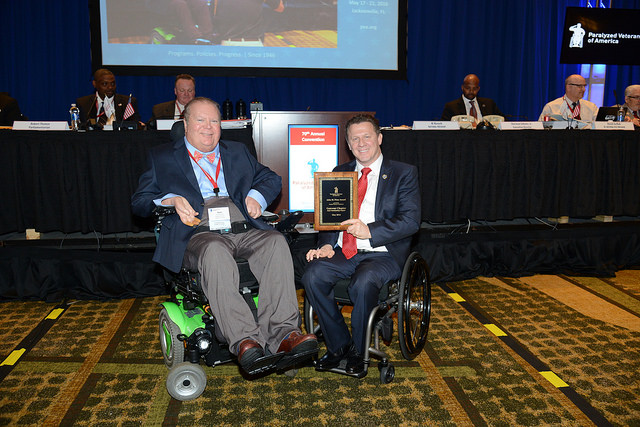 On behalf of the Gateway Chapter, President Brown accepted the “Most Outstanding Chapter” award for 2016 (there are 34 Chapters of Paralyzed Veterans of America).