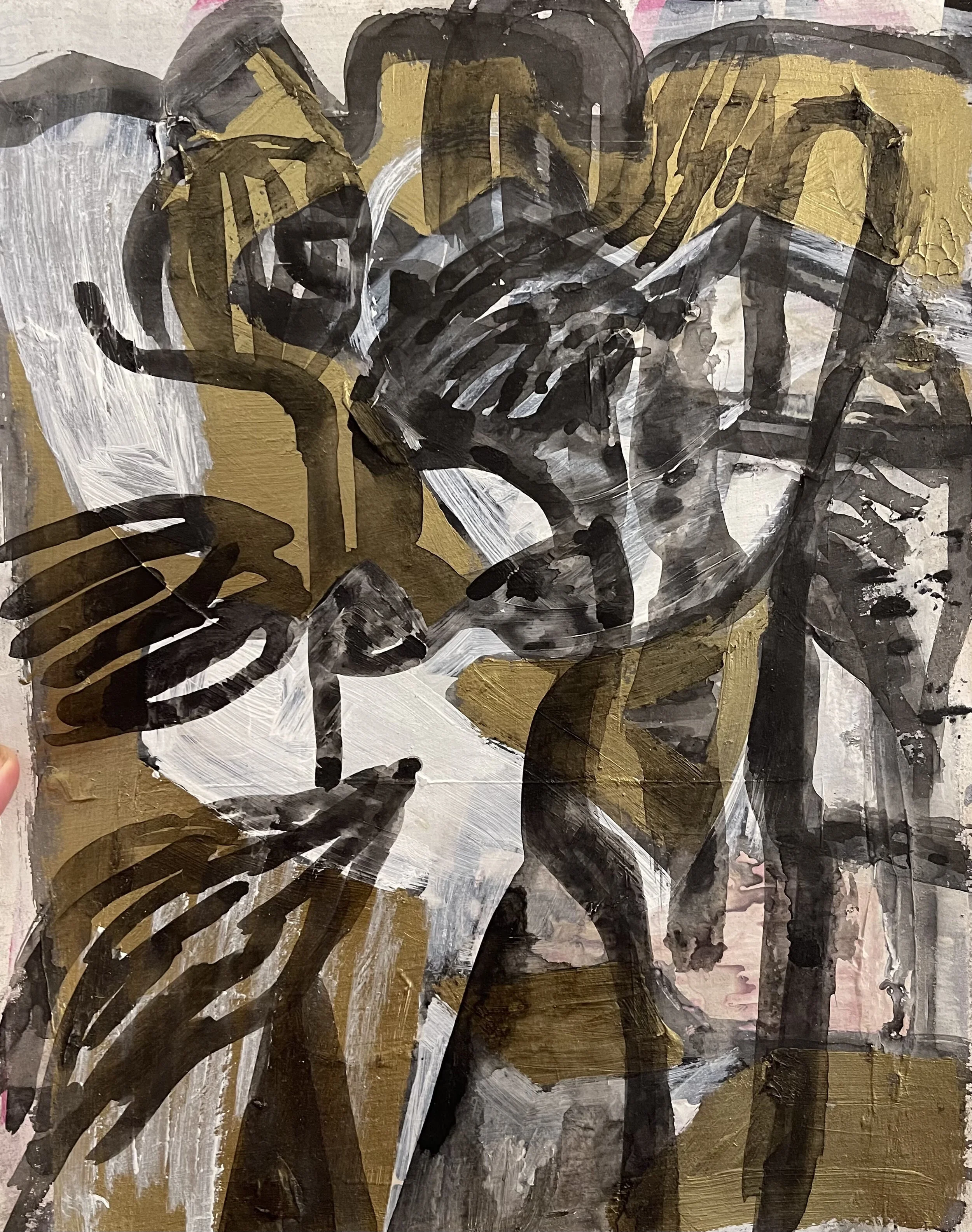 Natasha Wright, "The Place Where the Flowers Bloom" Mixed Media on Paper, 14 x 11 inches, 2021