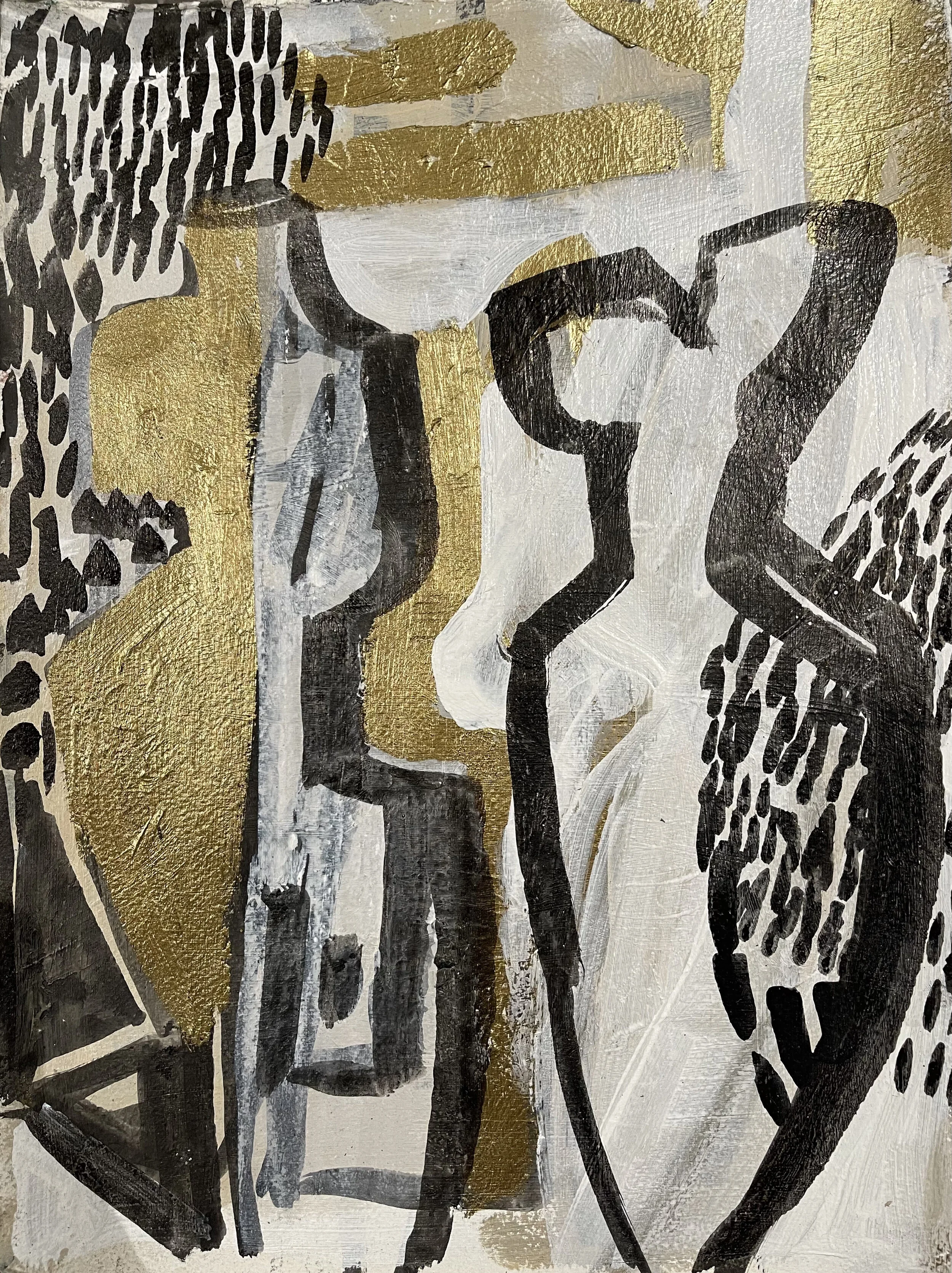 Natasha Wright, "Intertwined" Mixed Media on Paper, 15 1/8 x 11 1/8 inches, 2021