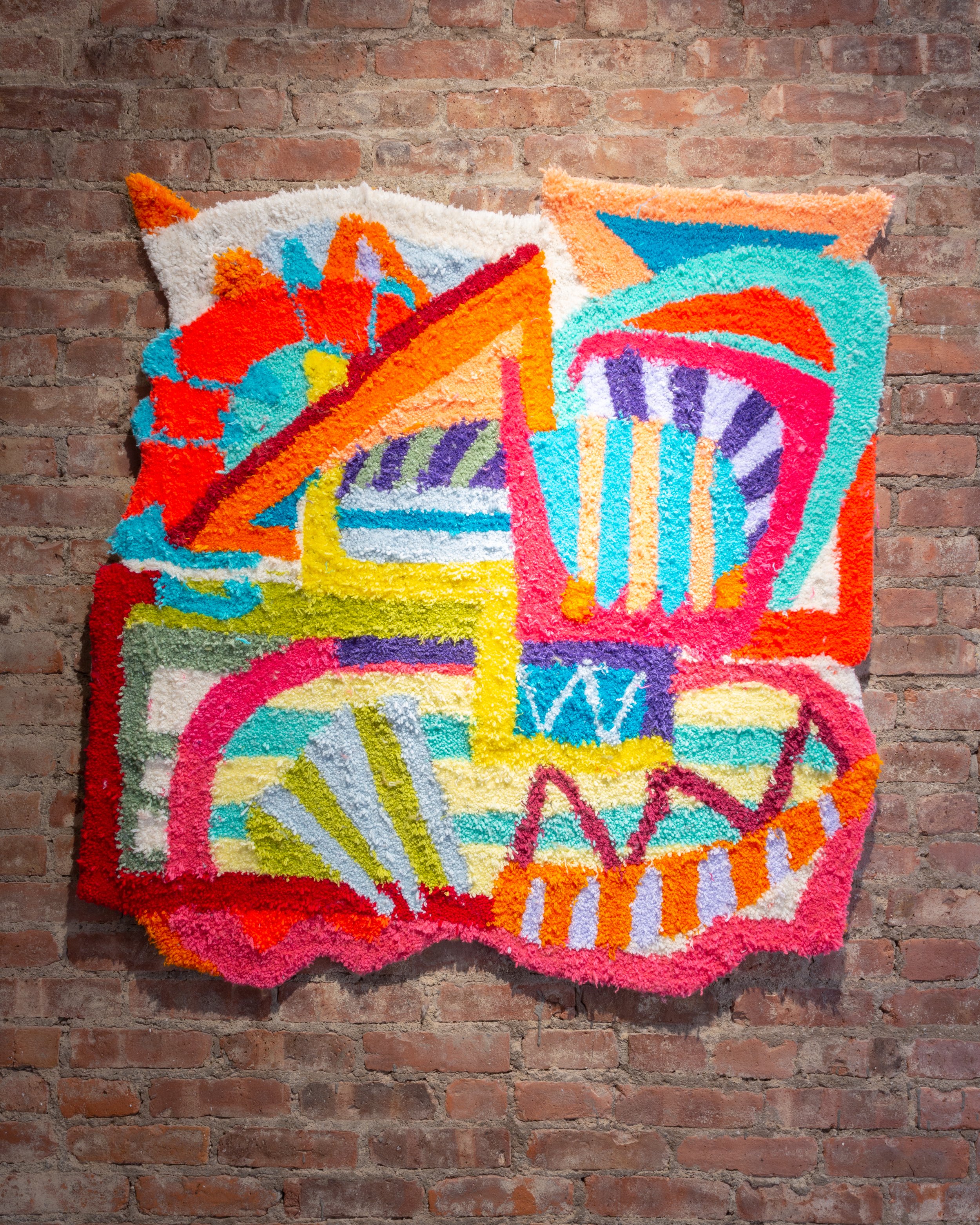 Traci Johnson, “Times Out”, Yarn, Rubber Pad, 2021, 48 x 48 inches 1