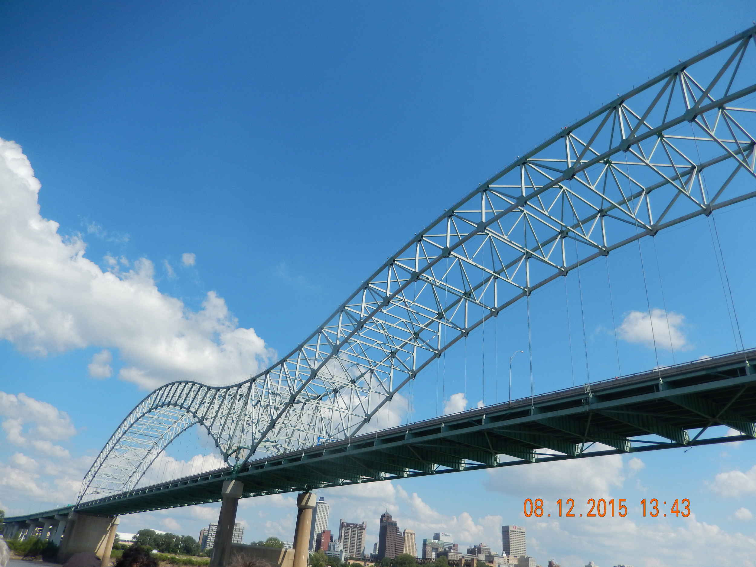 The perfectly unfinished Hernando de Soto Bridge.
