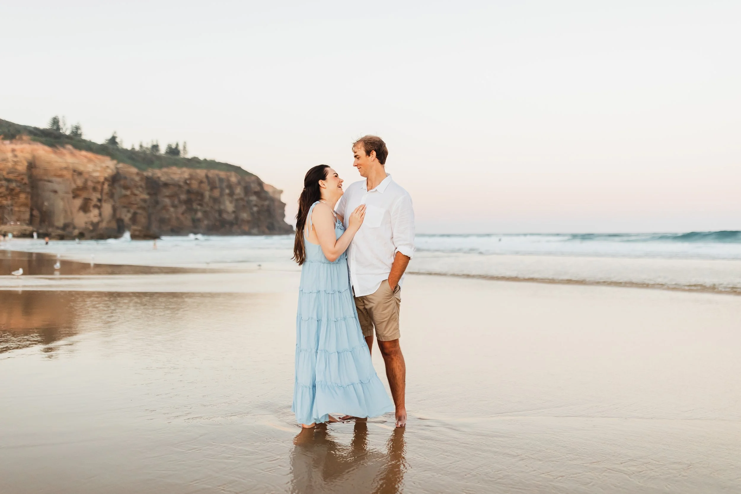 Beach Engagement Photos in Newcastle