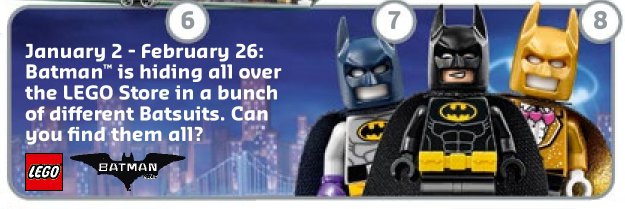 LEGO announced the in-store Accessory Pack promotion via their January store calendar 