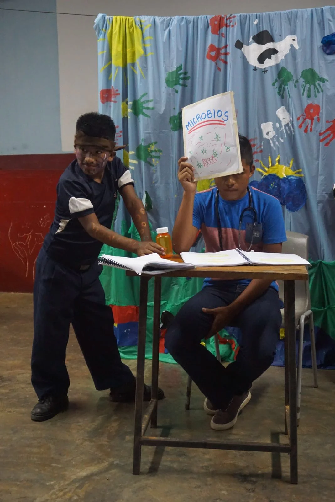 Two campers portray a dangerous virus and the doctor who will help defeat him at Panama Camp 2017