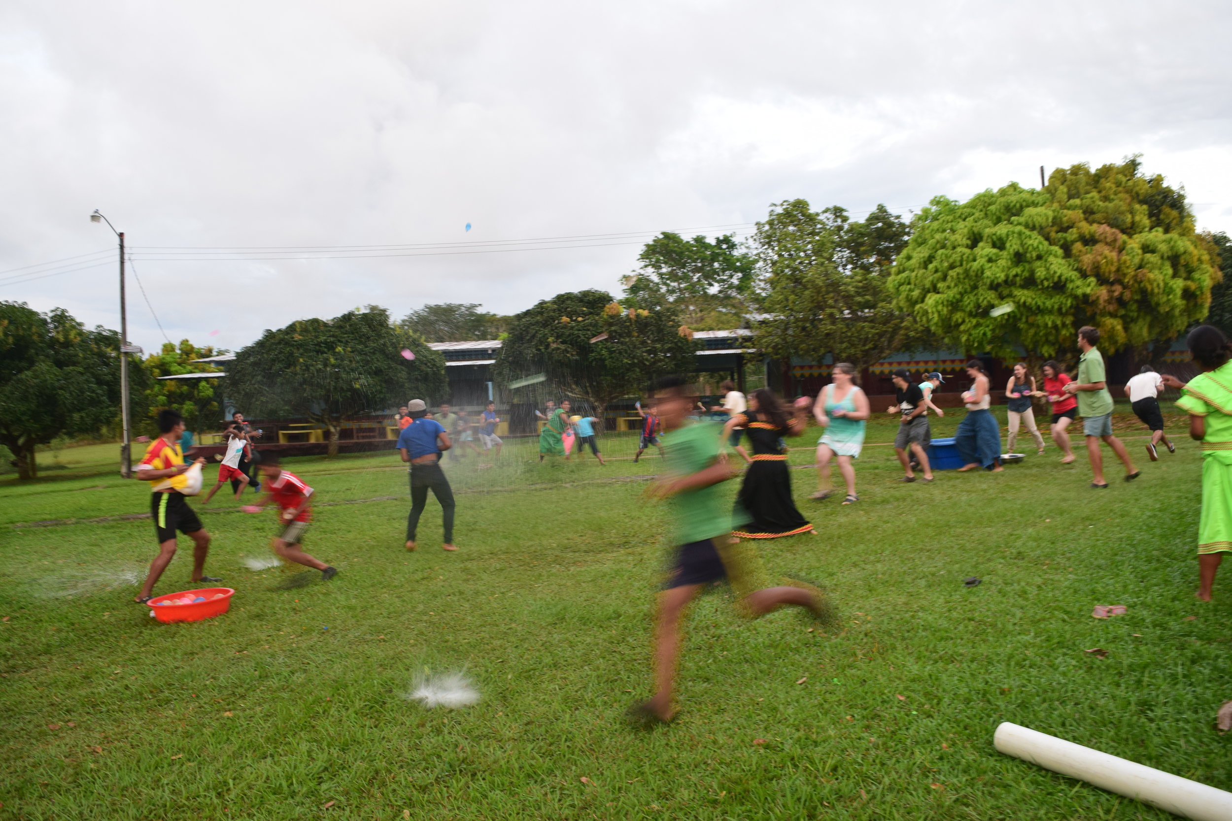 Water fight 2018! The team with the most correct answers got the most balloons!