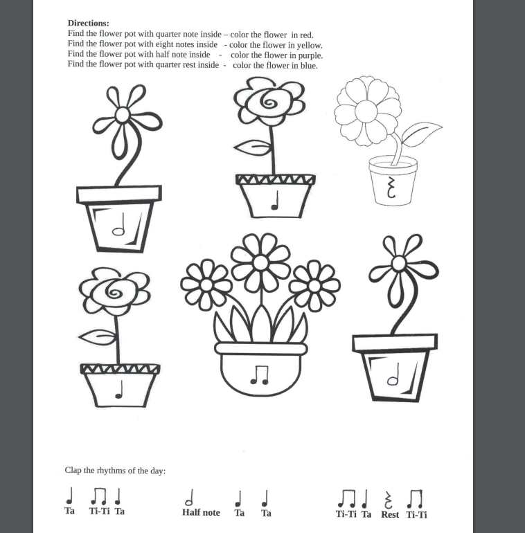 Flowerpot rhythms &amp; coloring