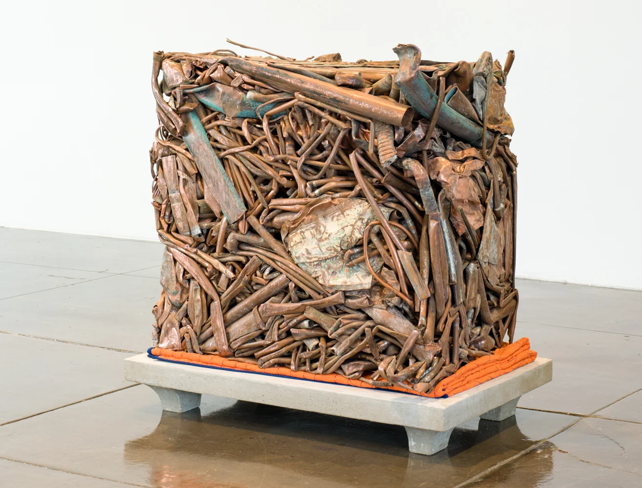 Old Copper Futures: 951 lbs. of #2 scrap copper from Revolution Recovery, New Castle, DE (photo: Adam Schreiber) retrieved from the artist's website .