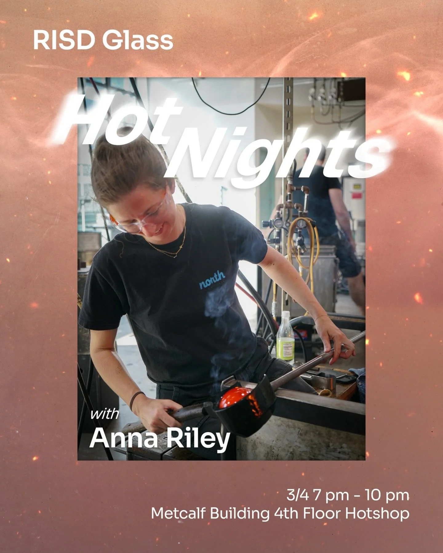 Join us this week for the first HotNights event of Spring 2026!

We&rsquo;re excited to host artist Anna Riley in our hotshop tomorrow night&nbsp;from 7&ndash;10 pm.

Open to the public&mdash;come stay for a bit or for the whole time!