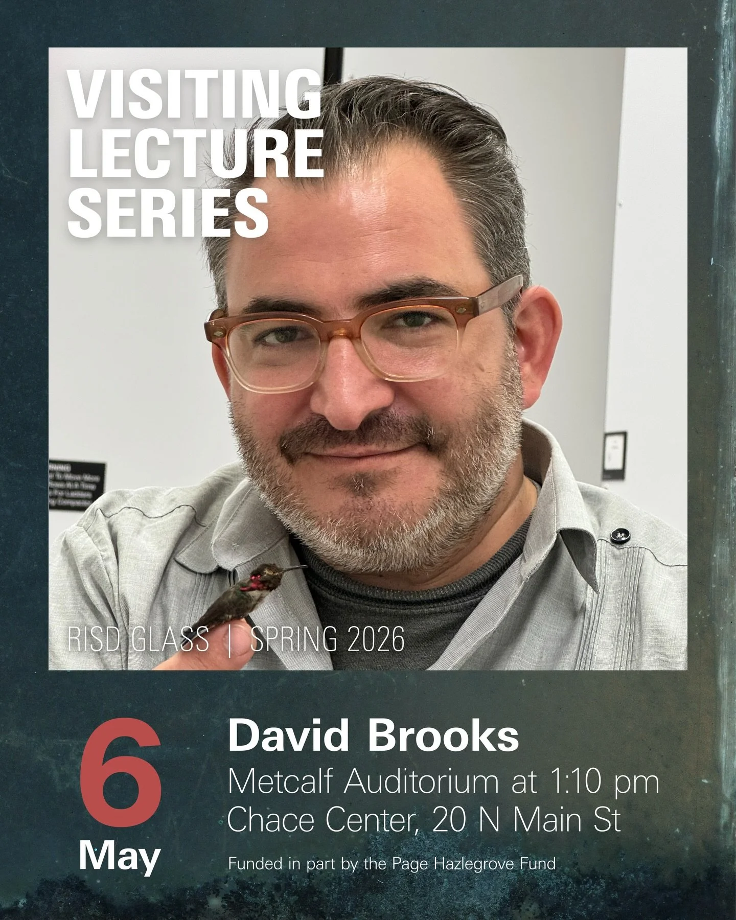 We are delighted to welcome David Brooks for our Visiting Lecture Series this week. Join us this Wednesday at 1:10 pm!

David Brooks is a New York City-based artist and professor at NYU Gallatin. He is the recipient of the Rome Prize, numerous resear