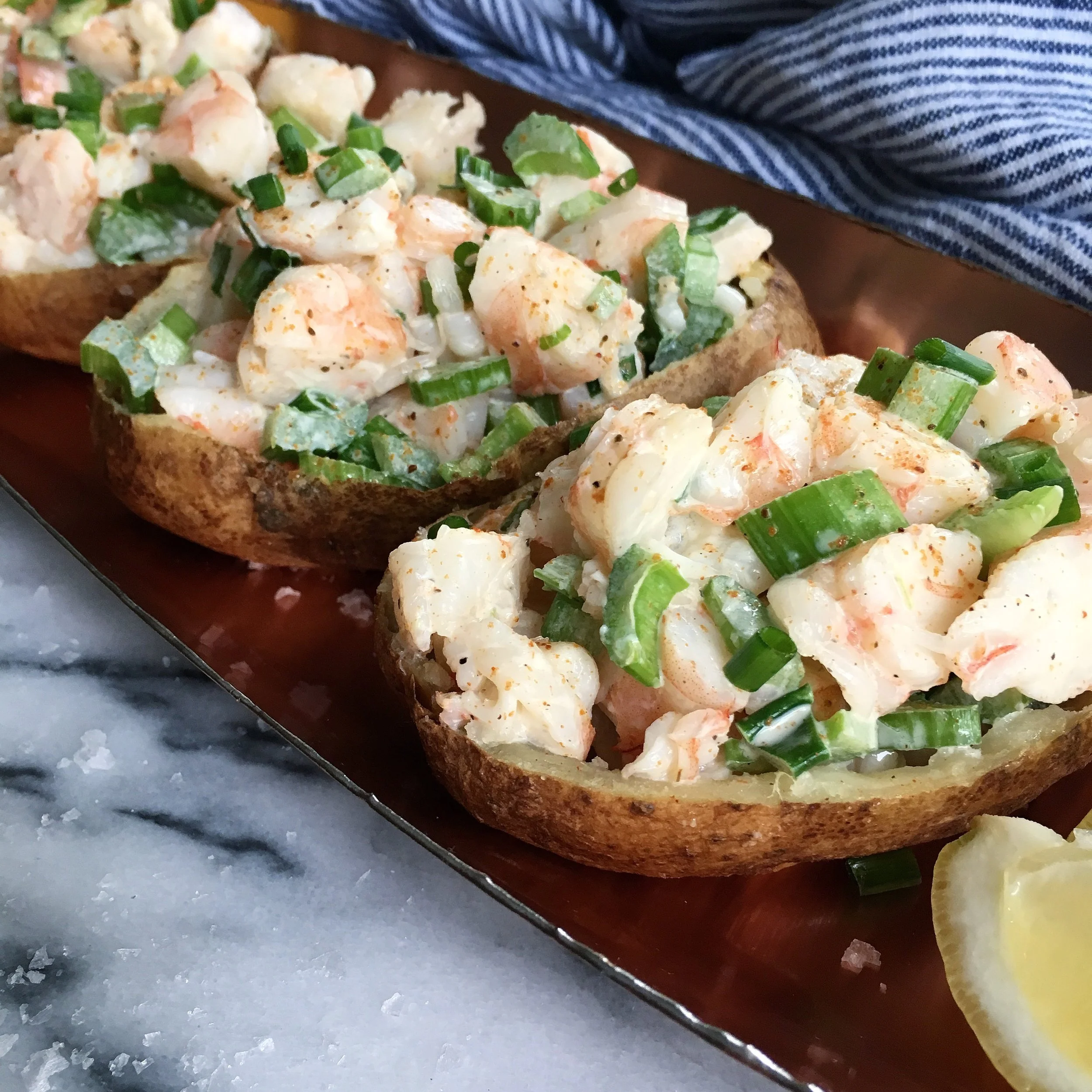 Shrimp Salad Stuffed Potatoes 