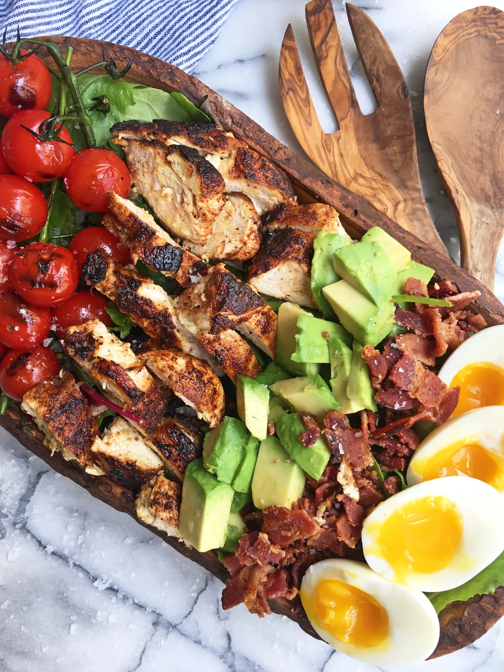 Grilled Chicken Cobb Salad With Shallot Vinaigrette Bazaarlazarr