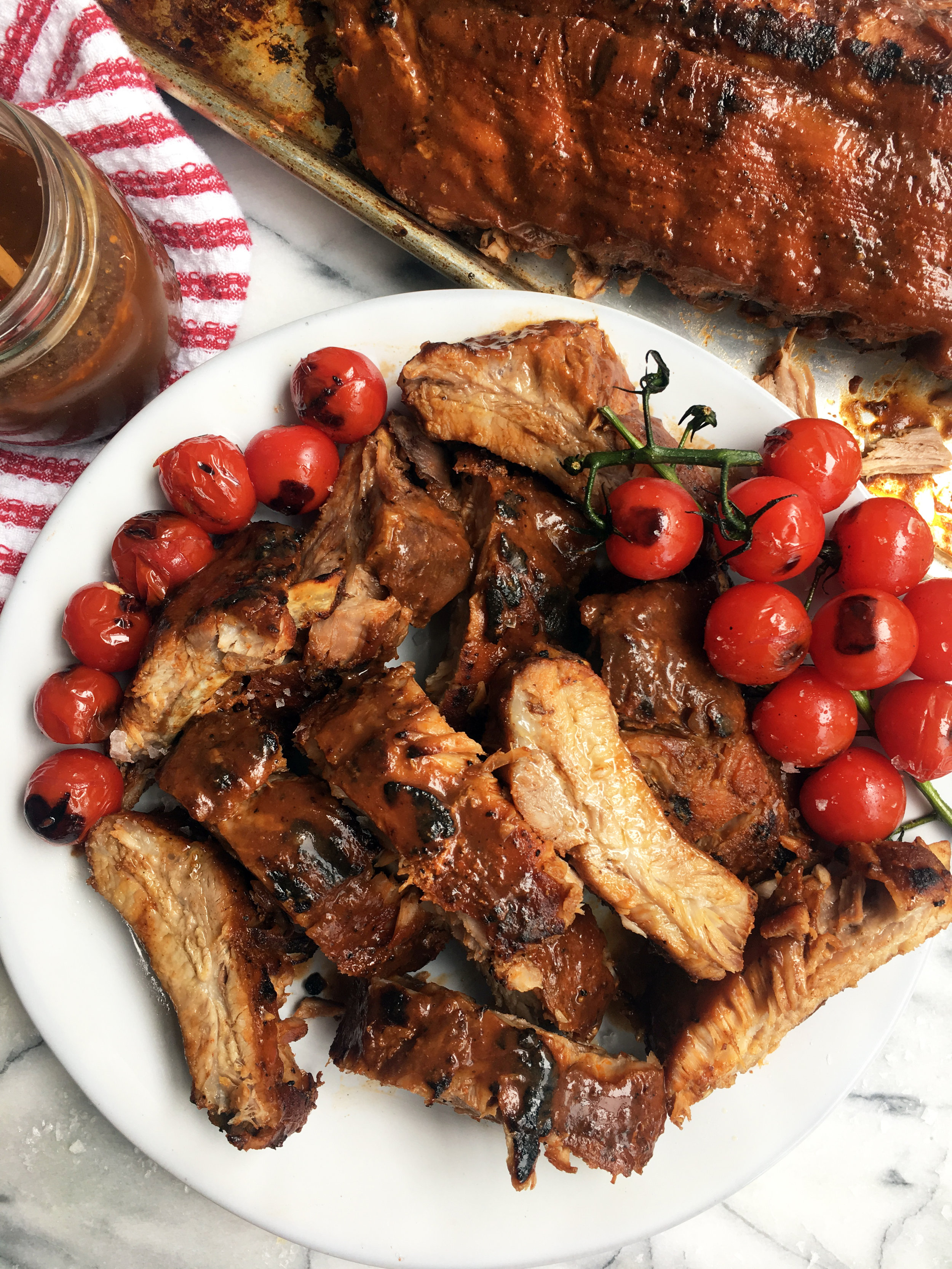 BBQ Baby Back Ribs with Grilled Tomatoes — BazaarLazarr