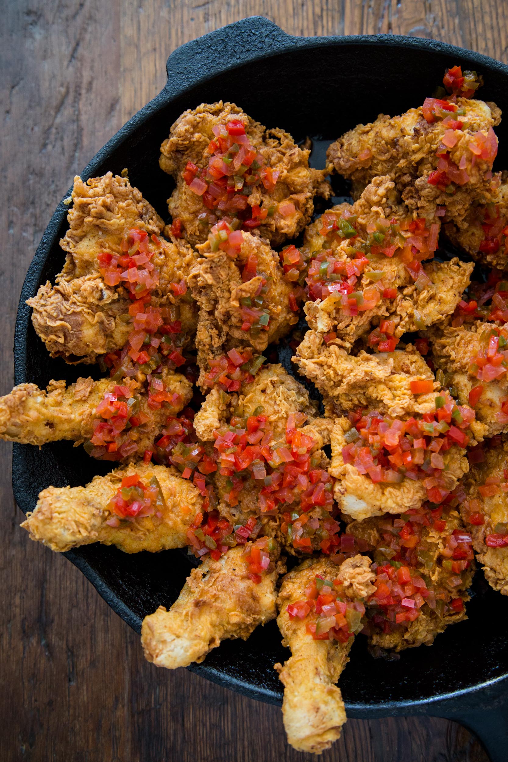 Chilled Fried Chicken with Spicy Pepper Jelly