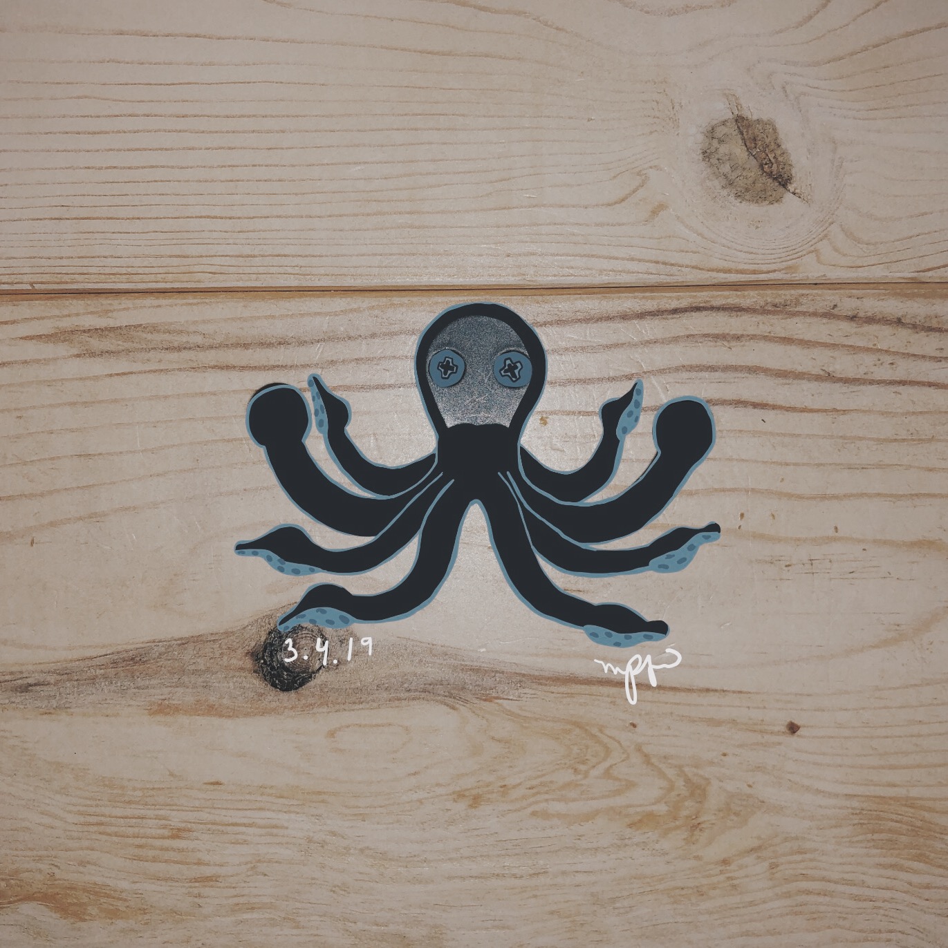   Bathroom Hook Octopus  // Photo: iPhone X / Drawing: iPad Pro + Apple Pencil 