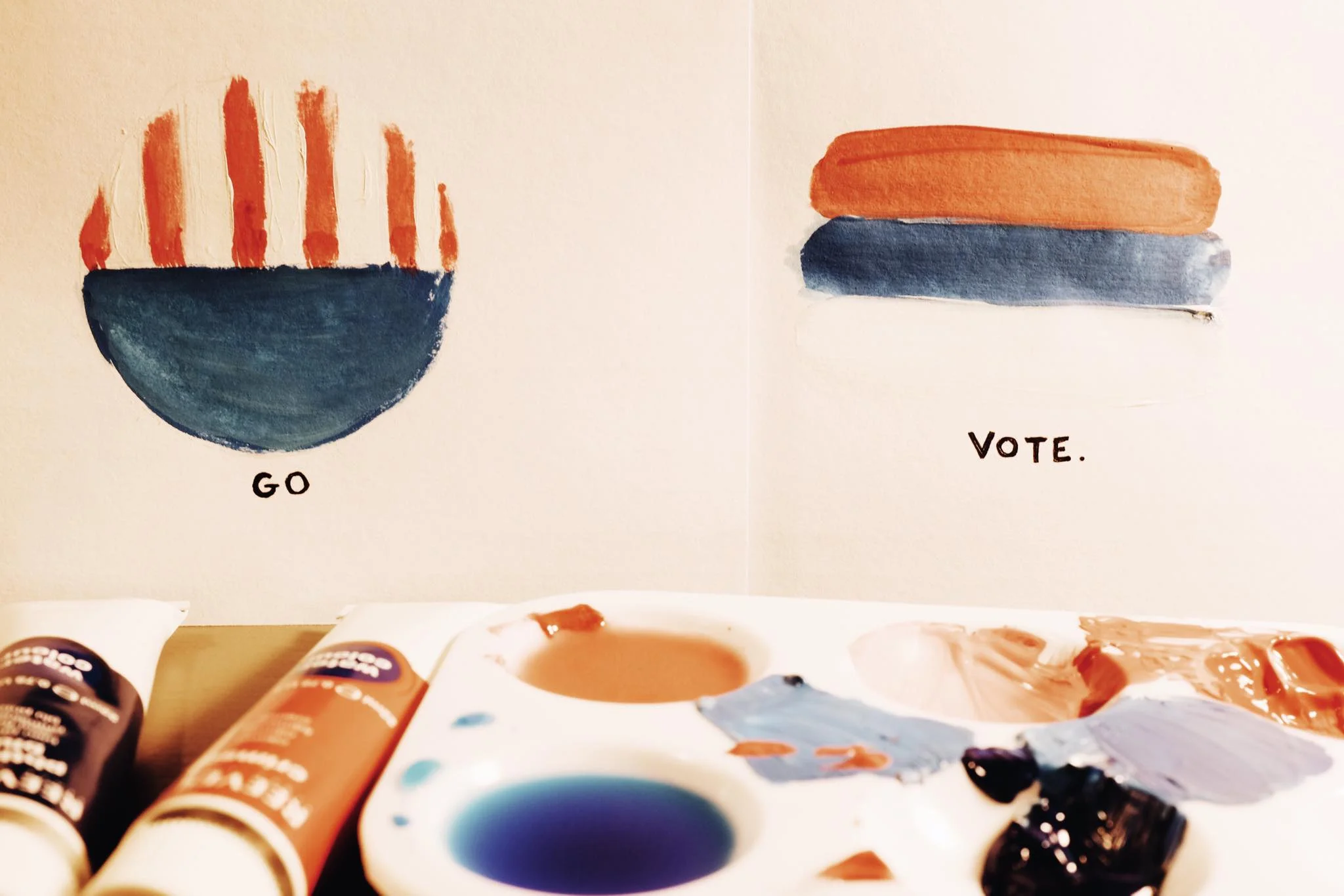   Go Vote  // water color + ink 