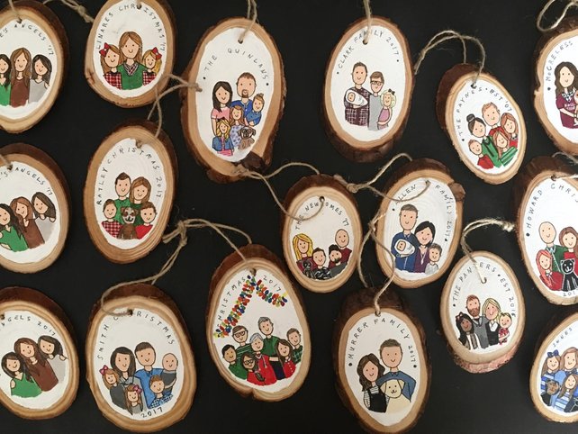 Family Portrait on Ornament- $15