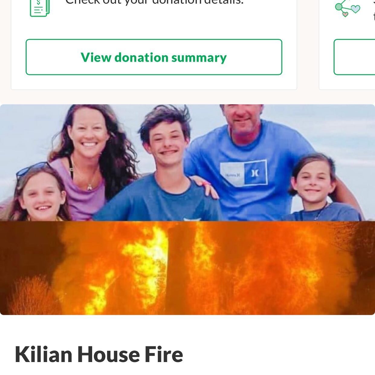 Our friends  with kids my girls ages had a devastating house fire last night. They lost everything. Cars. House. All of their belongings. And so close to the holidays. If you can spare anything at all to help them get back on their feet it would be g