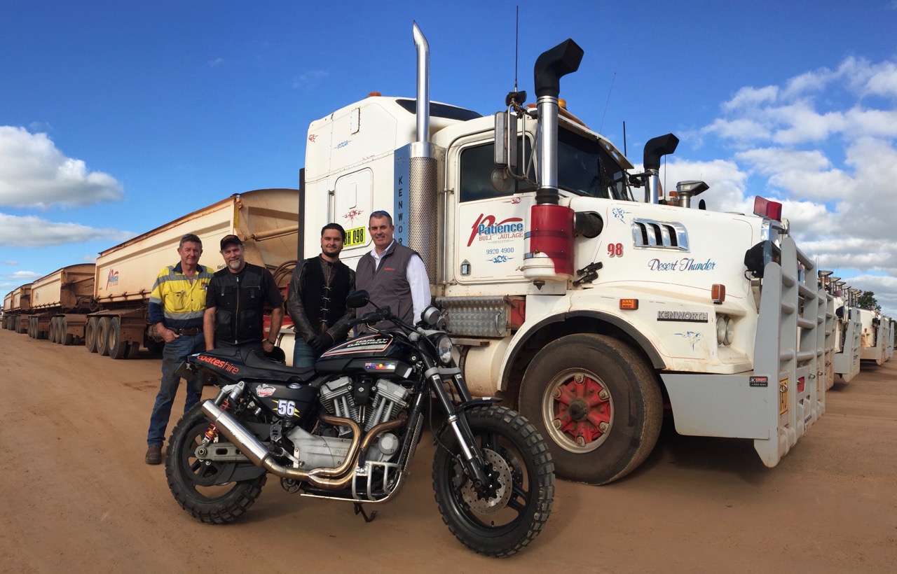 Pictured: John Patience with Steve, Ryan and Phil Sprigg at the Patience Bulk Haulage truck yards in Geraldton