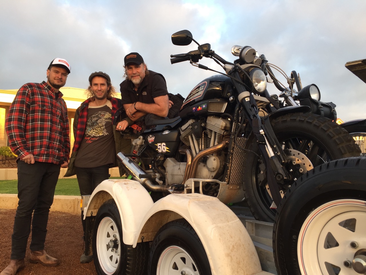 Pictured: Ryan, Cheyne and Steve Grace ready for an epic journey across the Australian deserts..