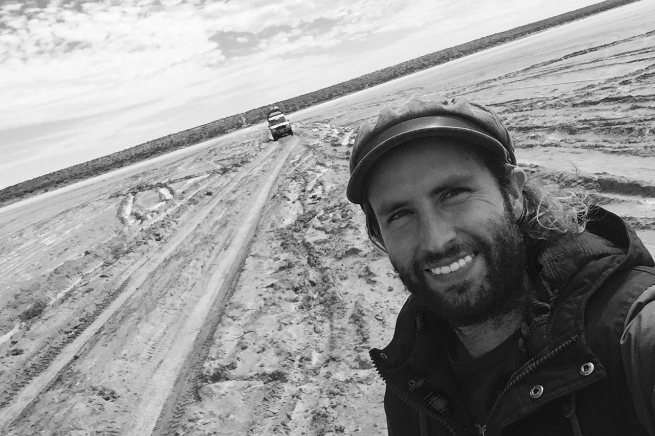 Pictured: Cheyne Grace with the Desert Song Troopy in the Simpson Desert