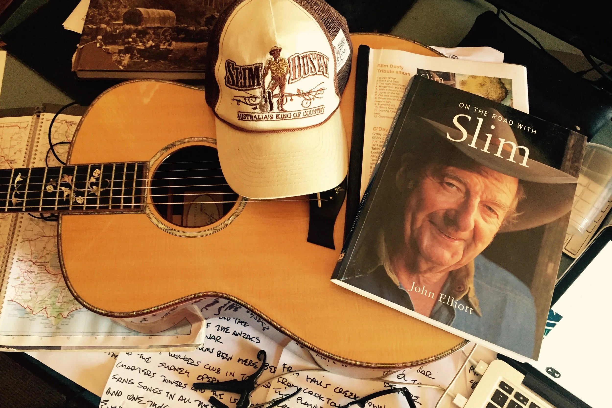 Pictured: Songwriting sessions and final preparations for the Slim Dusty Tribute project