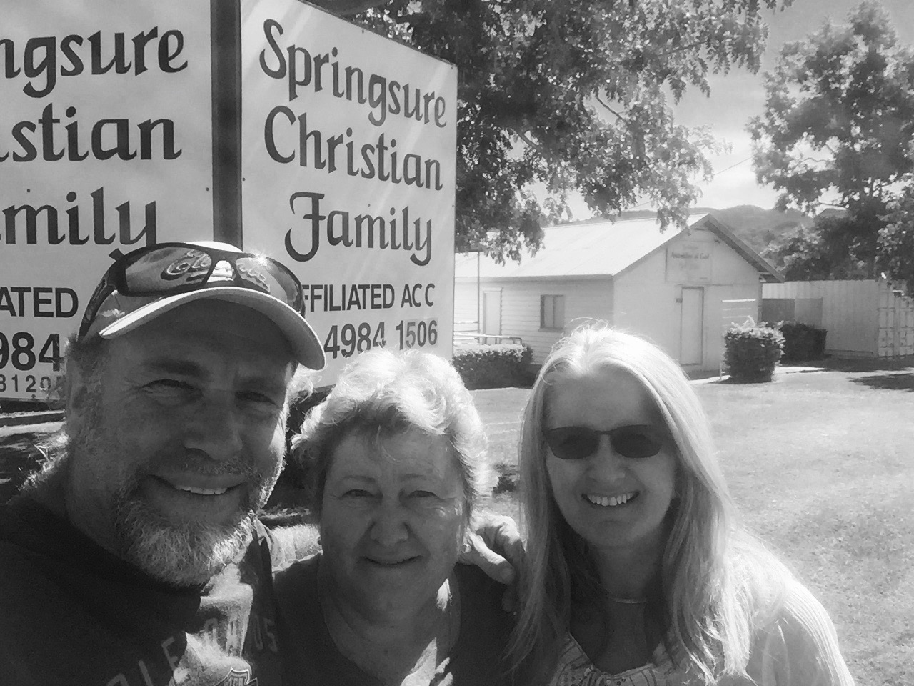 Pictured: Steve and Kerrie with Glenys Ryan who pastors the small country church in Springsure, central Queensland.