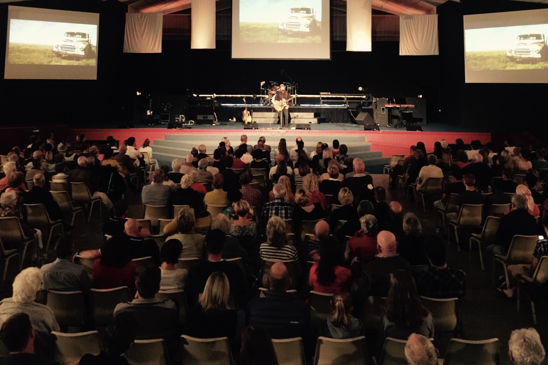 Pictured: Steve singing at the combined churches Pentecost Sunday event in Hervey Bay, QLD