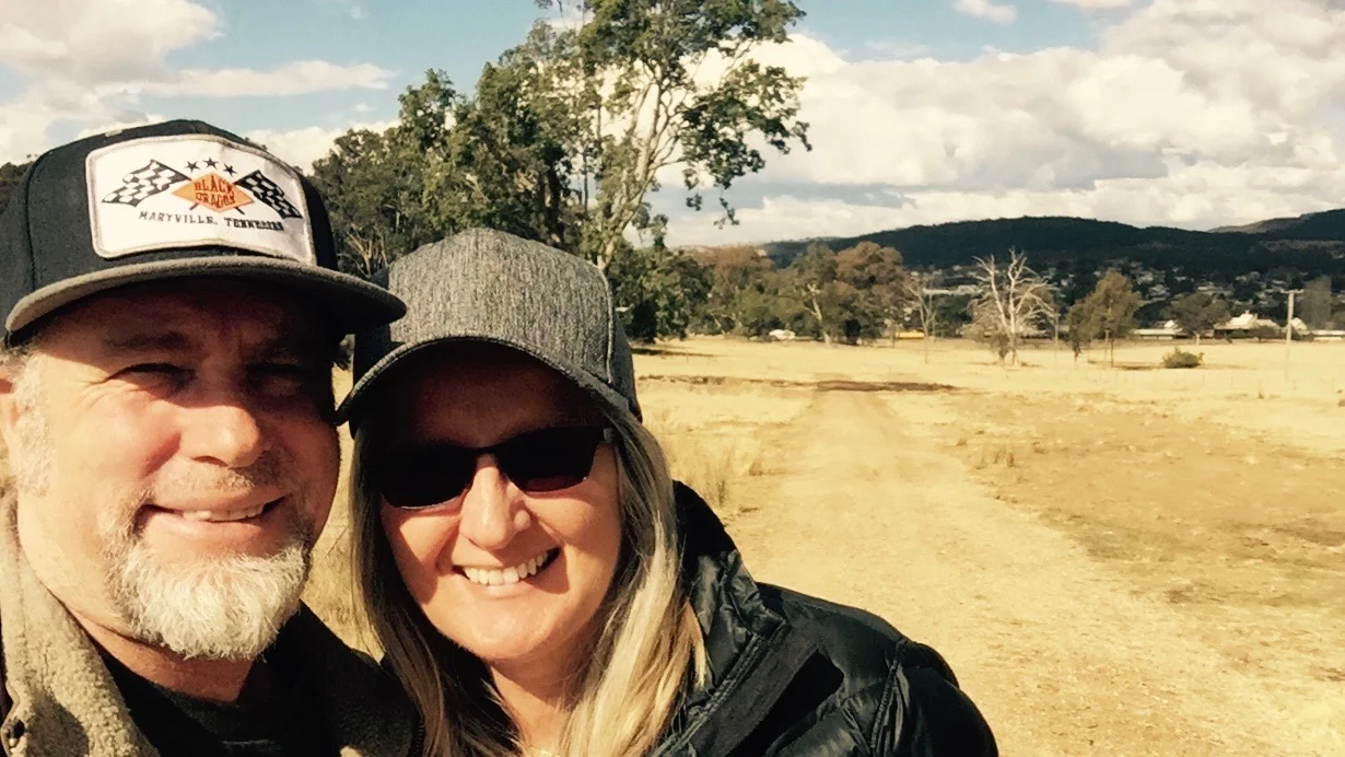 Pictured: Steve and Kerrie and the new road into the future World Missions base in Tenterfield, NSW.