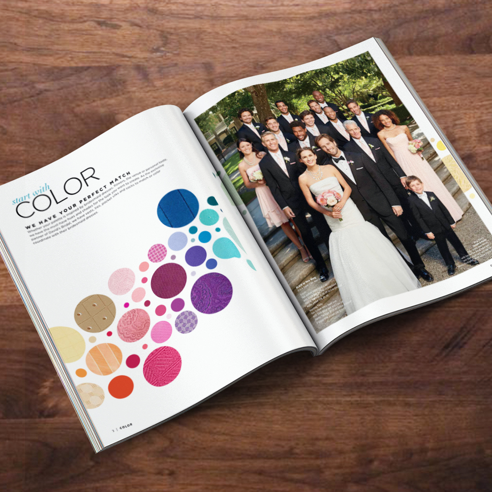 Men’s Wearhouse Catalog e prefer the term “direct response fashion magazine,” but either way, this piece showcased everything grooms & groomsmen need to look their best