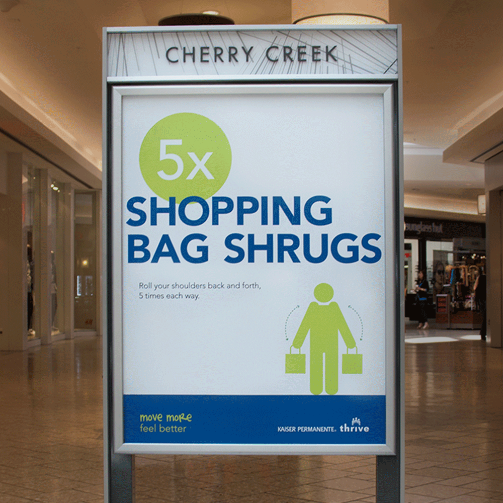 Kaiser Permanente Awareness Promo : Shopping—as exercise? Yes, thanks to this award-finalist series of fun in-mall promotional posters