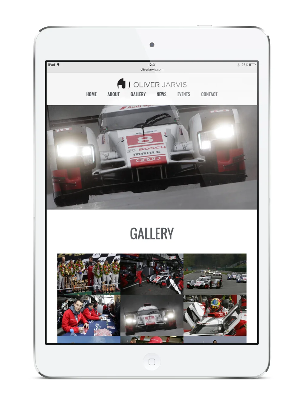 Oliver Jarvis Website Design iPad