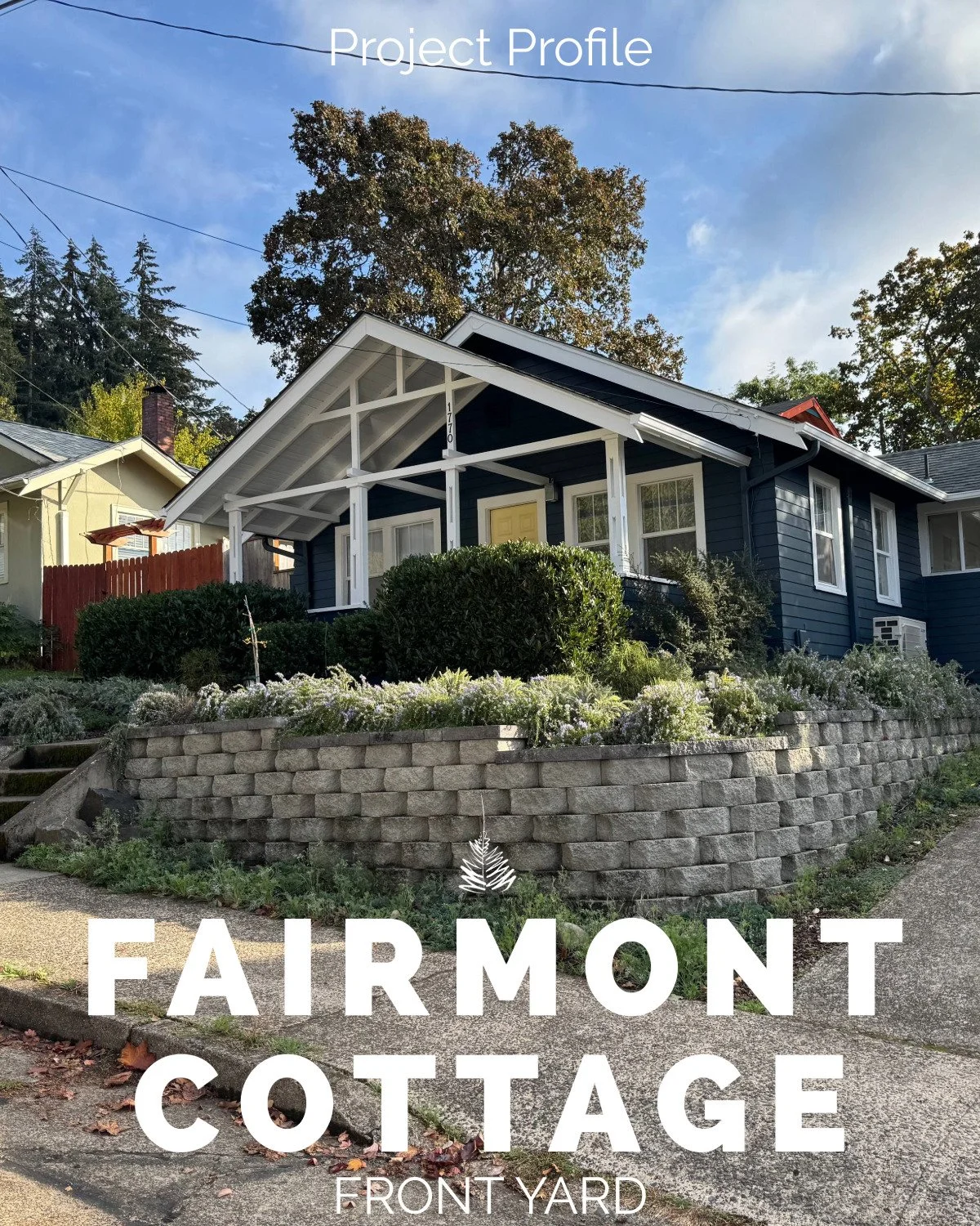 Fairmont Cottage Project Profile
pt. 1 - Front Yard Design

1930's cottage update with low maintenance plantings &amp; additional retaining wall/path way system 

Retaining Wall by Jesse Denny
#eugeneyard #pnwlife #pnwdesign #pnwlandscape #pnwhome #p