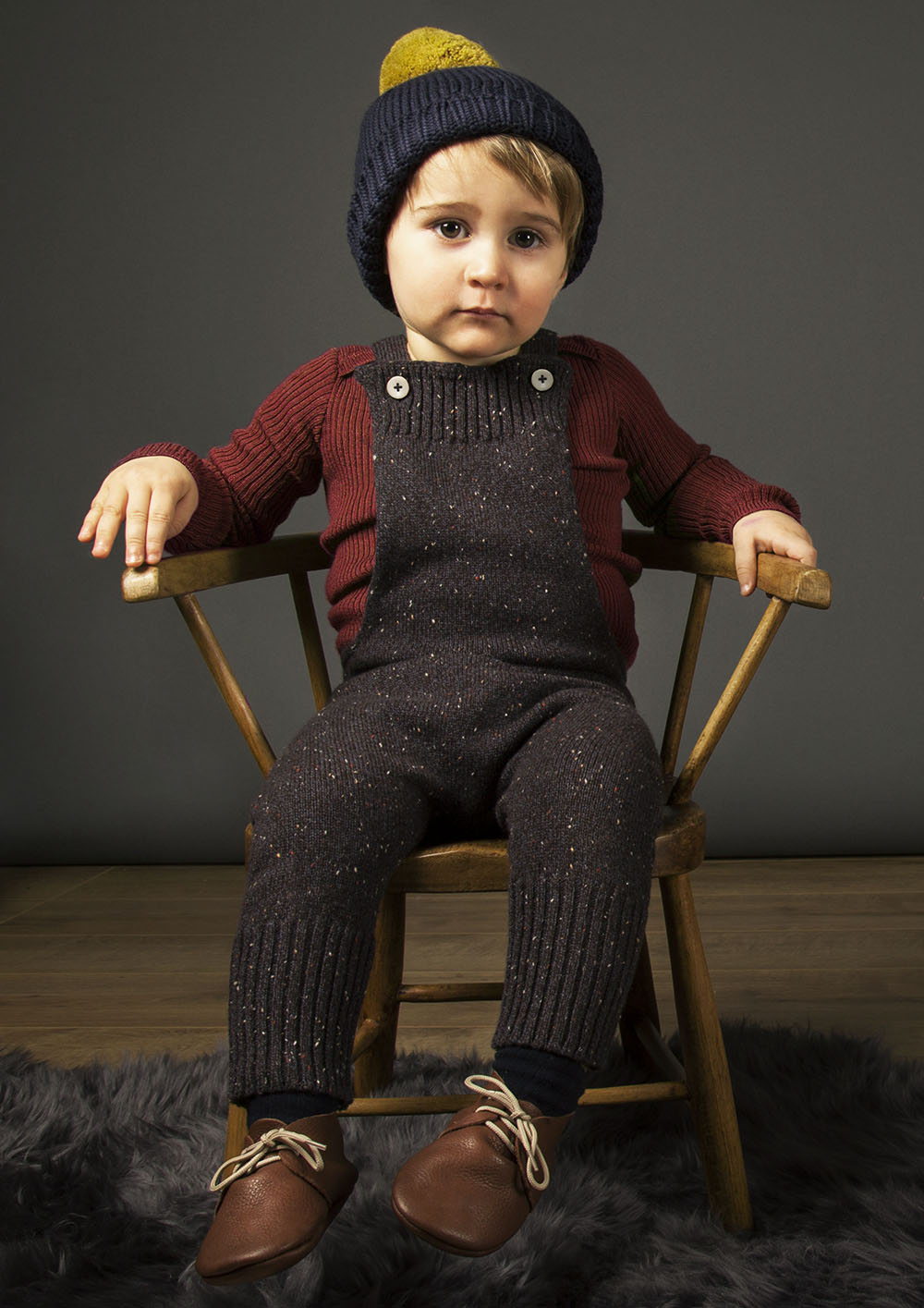 WEB - DONEGAL DUNGAREES - UMBER - SYLFAEN SKINNY RIB - MADDER - OTTO BOBBLE BEANIE - SOFT NAVY - OCHRE.jpg